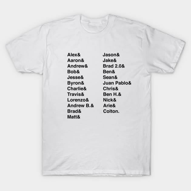 The Bachelor List T-Shirt by ThePeppyShop